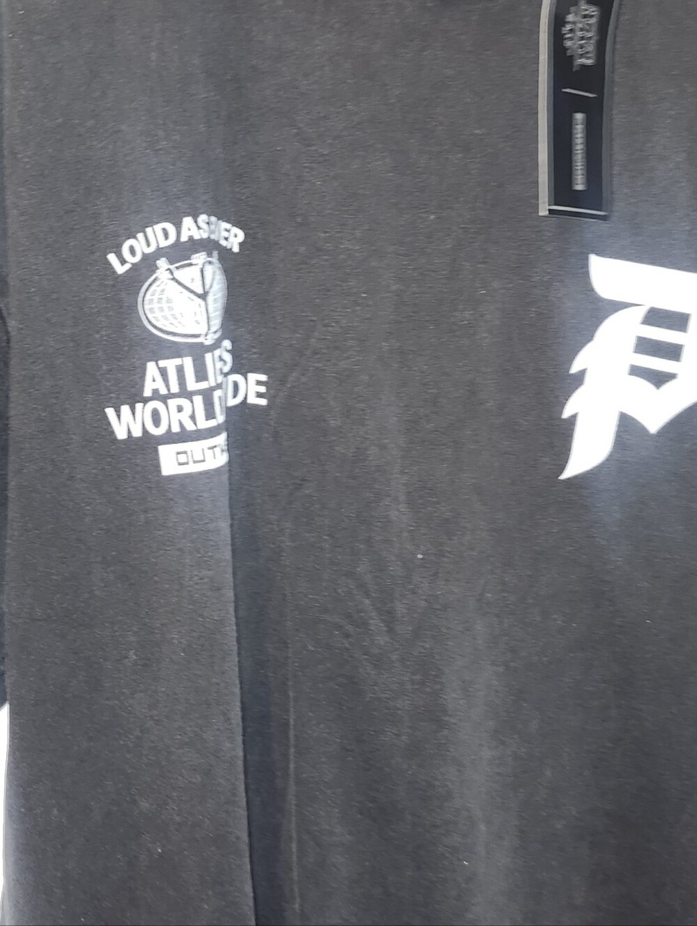 Atlas Worldwide Black Graphic Short Sleeve Tee - Loud Asher